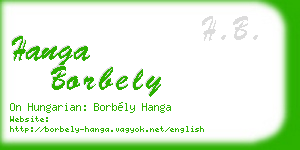 hanga borbely business card
